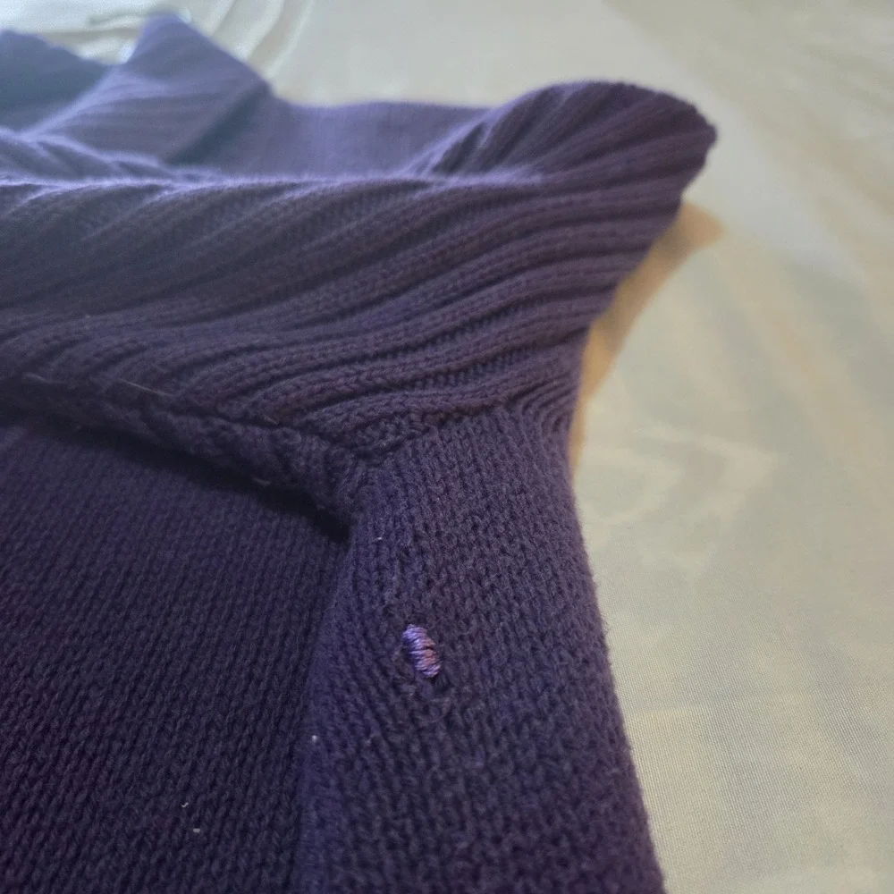 Mindfully Mended S Purple Ribbed Cardigan Sweater Toggle Y2K Style Jones NY